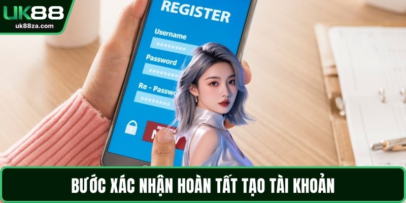 Bước xác nhận hoàn tất tạo tài khoản